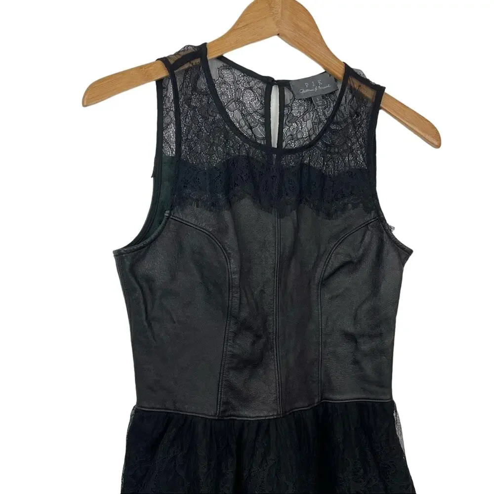 PJK | Italian Leather Lace Tank Top Black S